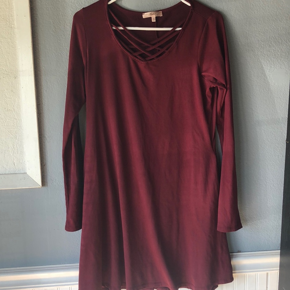 Small Andre by Unit burgundy dress/ long top